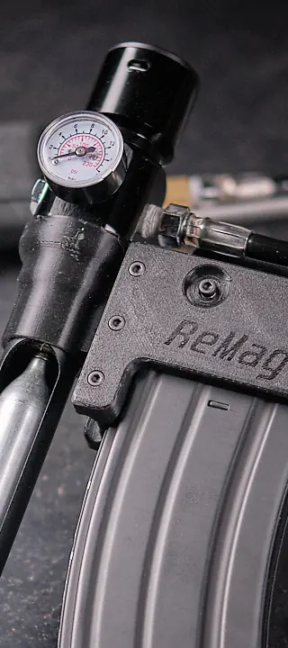 CO2 regulator module on a magwell